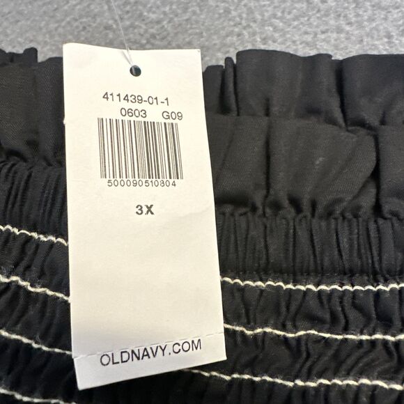 NWT Old Navy Midi Dress Smocked Puff Sleeve Off Shoulder Plus Size 3X Black - Picture 4 of 9